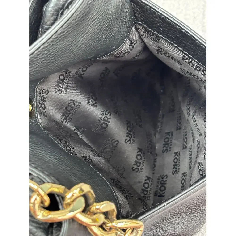 Michael Kors Black Pebbled Leather Crossbody Purse AS IS #80277